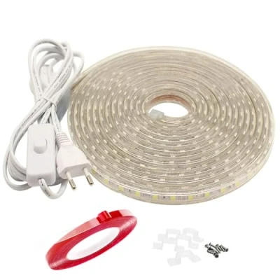 Afbeelding van Q.Laomi ledstrip, 10 m, IP65, waterdicht, met schakelaar, 220 V, 230 koud wit