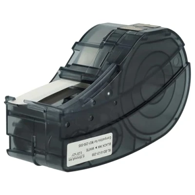 Afbeelding van vhbw Compatibel met Brady BMP21, BMP21 LAB, PLUS, ID PAL, LABPAL labelprinter 6,35 mm, zwart op wit, vinyl