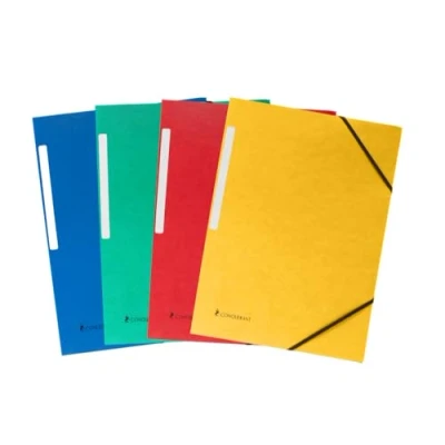 Afbeelding van CONQUÉRANT Set van 10 mappen met 3 kleppen, A4, elastiek, gerecyclede kaartomslag, verschillende kleuren