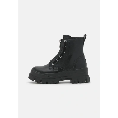 Afbeelding van Buffalo Vegan Aspha ZIP Enkellaarsjes met plateauzool black, Dames, Maat: 36, Black Hoogwaardig imitatieleer