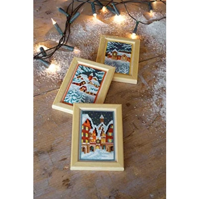 Afbeelding van Miniatuur kit Winteravond set van 3 borduren (pakket)
