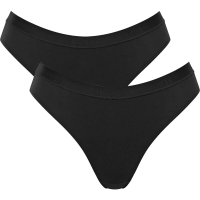 Afbeelding van sloggi GO Casual High leg 2P Dames Onderbroek Zwart Maat S