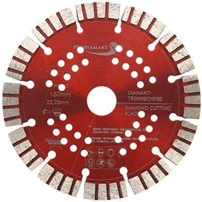 Afbeelding van PRODIAMANT Premium diamantdoorslijpschijf voor beton, 150 mm x 22,23 mm, segmenthoogte 12