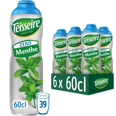 Afbeelding van Teisseire Geen suiker, groene muntsiroop voor verfrissende dranken, cocktails, jerrycan 6 x 60 cl