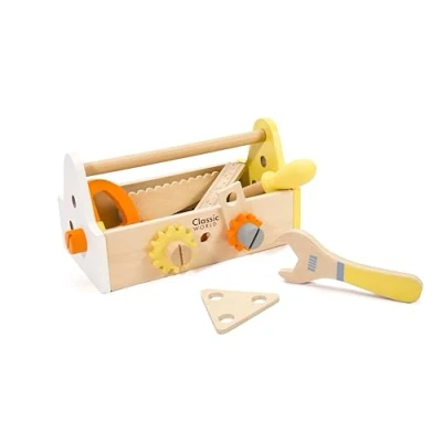 Afbeelding van Classic World Houten Timmermanset met Gereedschapskist, 18dlg.