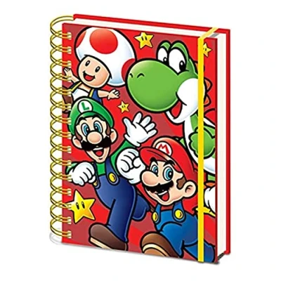 Image de Super Mario Carnet de note A5 à spirales Run rouge