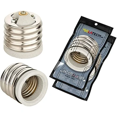 Afbeelding van ISOLATECH 2 stuks E40 naar E27 adapterbus voor led lampfitting converter spaarlampen (max. 250V/2A) lampen keuken badkamer hittebestendig
