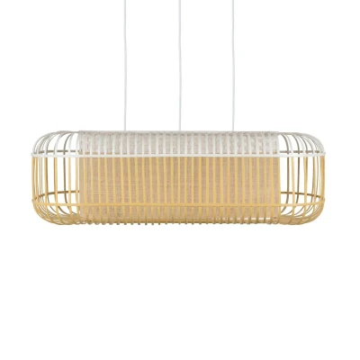 Afbeelding van Forestier Bamboo Oval L hanglamp wit