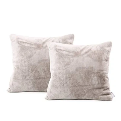 Afbeelding van DecoKing Mic Set van 2 microvezel kussensloop met ritssluiting 45 x cm beige crème