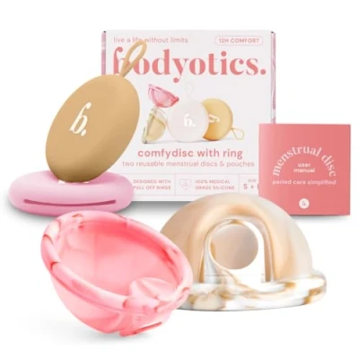 Afbeelding van Bodyotics Comfydisc With Ring Two Reusable Menstrual Discs &amp; Pouches