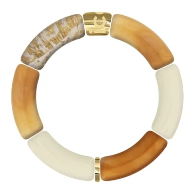 Afbeelding van ICE Jewellery Bella armband warm oranje mode oranje, wit en goud voor dames, Acryl, Acryl