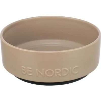 Afbeelding van Trixie Be Nordic Voerbak Hond Keramiek/ Rubber Taupe 18 CM