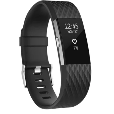 Afbeelding van INF Reservebandje compatibel met Fitbit Charge 2, reservearmband, sporthorlogeband, siliconen, zwart, L, klassiek