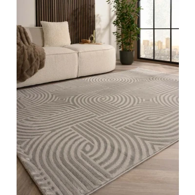 Afbeelding van Scadinavisch Vloerkleed Serene Vidda Zilver 80x250 Cm