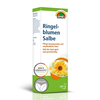 Afbeelding van SUNLIFE Goudszalf: Goudsbloem, jojoba olie, Vitamine E en allantoïne, Verzorging voor de droge huid, 100 ml