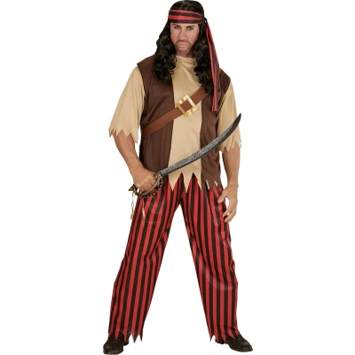 Afbeelding van Widmann Piraat &amp; Viking Kostuum Bukanero Rood, Bruin Small Carnavalskleding Verkleedkleding
