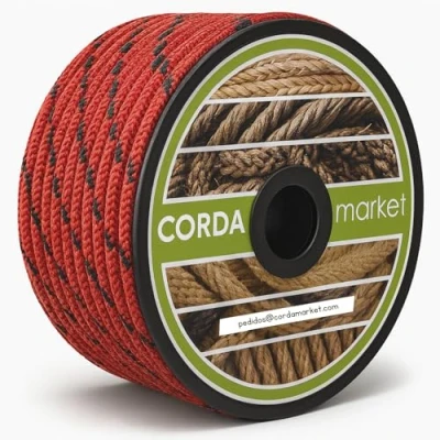 Afbeelding van CORDAMARKET 10 mm hard touw, volwassenen, uniseks, rood, 25 m