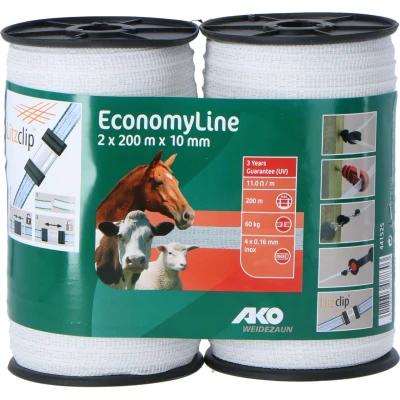 Afbeelding van Economyline schriklint ako wit 10 mm 200m 2 rol