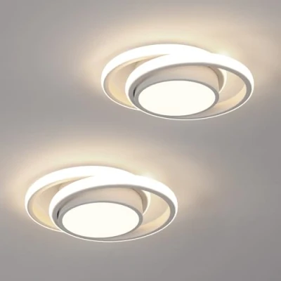 Afbeelding van Comely 2 stuks led plafondlamp, ronde 32 W, 2350 lm, moderne lamp, plafondlamp voor hal, slaapkamer, badkamer, keuken, woonkamer, natuurlijk licht, 4500 K, diameter 28 cm