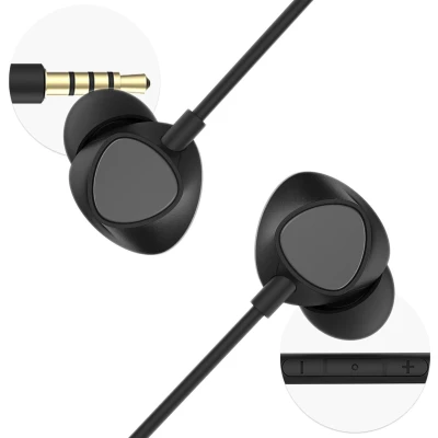 Afbeelding van iMoshion In Ear Oordopjes Oortjes met Draad en Microfoon Earbuds AUX / 3.5mm Jack aansluiting Zwart