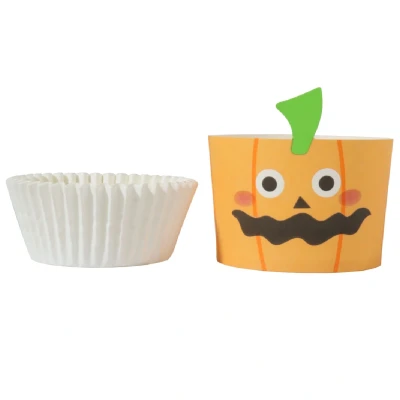 Afbeelding van PME Halloween Cupcake Cups Pompoenlantaarn Ø45mm 12st.