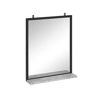 Afbeelding van Vicco Badkamerspiegel Fyrk, Beton/Zwart, 50 x 60 cm