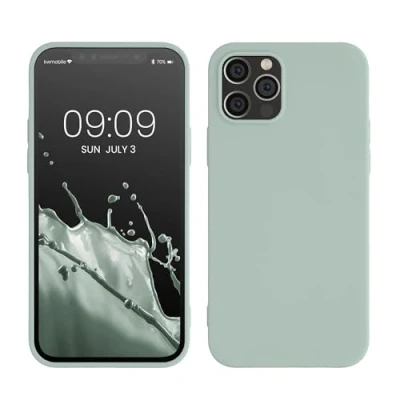 Afbeelding van kwmobile telefoonhoesje geschikt voor Apple iPhone 12 / Pro Hoesje smartphone Back cover in Regenwashed groen