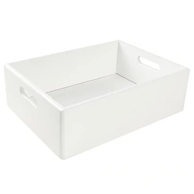Afbeelding van Creative Deco Houten Opberger Doos Wit 40 x 30 13 cm met Handgrepen Kerst, Kerstmis Cadeau