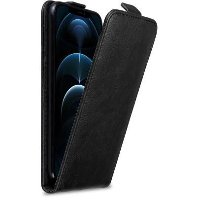 Afbeelding van Cadorabo Hoesje geschikt voor Apple iPhone 12 PRO MAX in ZWARTE NACHT Beschermhoes flip design Case Cover met magnetische sluiting