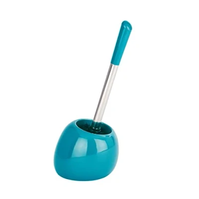 Afbeelding van WENKO WC garnituur Polaris, hoogwaardige toiletborstelhouder van luxe keramiek, voor badkamer en gastentoilet, inclusief toiletborstel met verwisselbare borstelkop Ø 8 cm, 15 x 36 14,5 petrol