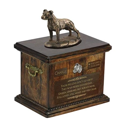 Afbeelding van Persoonlijke urn hond voor American Staffordshire Terrier met beeldje