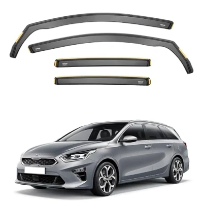 Afbeelding van ISPEED 4 stuks windschermen voor Kia CEED MK3 Break 5 deurs Touring vanaf 2019 houd je auto geventileerd in de regen vermindert windturbulentie getint het kanaal