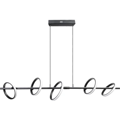 Afbeelding van ETH Jaimy Hanglamp 5x led Ring 2700K Dimbaar Zwart 28w 1500Lm