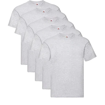 Afbeelding van Fruit of the Loom Original T shirt voor heren (5 stuks), 5 grijs + 1 Hl aankoopnotitieblok