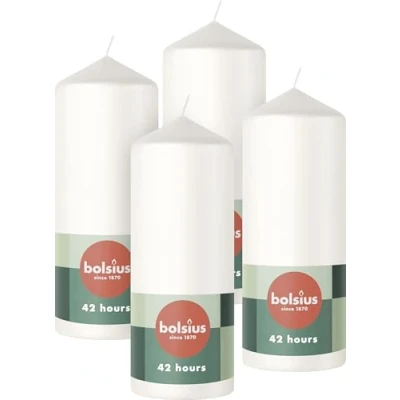 Afbeelding van Bolsius Gladde Stompkaarsen 15cm 4 stuks Wit