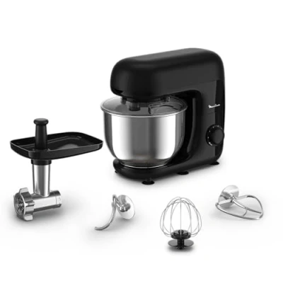 Afbeelding van Moulinex Bake Essential Keukenmachine, 800 W, kom 4,8 l, bakset, vleesmolen QA161810, Glama zwart