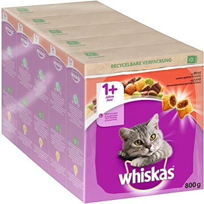 Afbeelding van 5x Whiskas Droog Adult Rund 800 gr