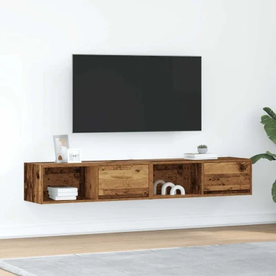 Afbeelding van vidaXL Tv meubels 2 st 80x31x25,5 cm bewerkt hout oud houtkleurig