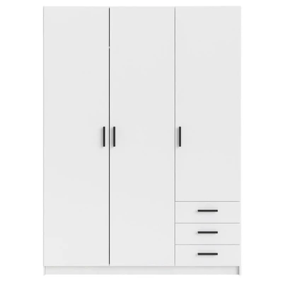 Afbeelding van Kleerkast Sprint 3 deurs Wit 200x147x50 cm Spaanplaat