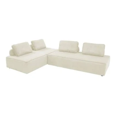 Afbeelding van sweeek Lao fauteuil 2 plaatsen voor modulaire bank geribbelde fluweel (set van 2)