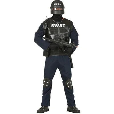 Afbeelding van Fiestas Guirca Kostuum Stoere SWAT zwart Maat M/ 48 50