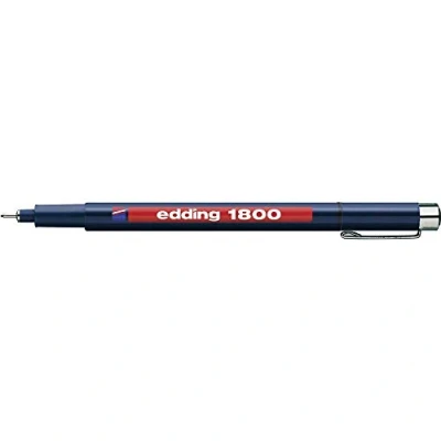 Afbeelding van edding 1800 precisiestiften zwart 1 pen lijnbreedte 0,5 mm fijnstift voor nauwkeurig schrijven en schetsen fijne metalen punt geschikt linialen stencils