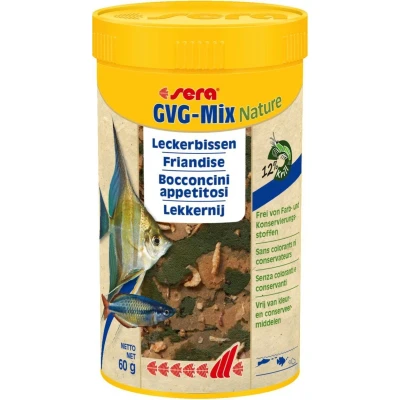 Afbeelding van Sera nature GVG mix 250 ml vlokken met rode muggenlarven, krill daphnia zonder bewaarmiddelen