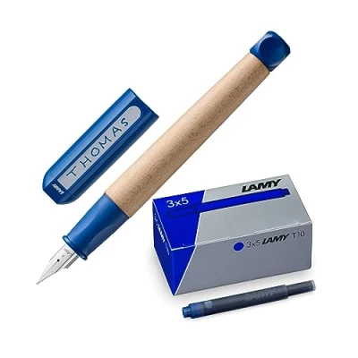 Afbeelding van LAMY Set van 3 ABC vulpen blauw met veer A en 1 x T10 in originele verpakking inktkleur