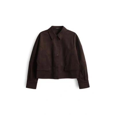 Afbeelding van someday. Regular Cropped Lichte jas, Dames, Maat: 34, Dark espresso