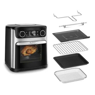 Afbeelding van Moulinex Easy Fry Multifunction AL556DF0 friteuse Enkel 15 l Vrijstaand Heteluchtfriteuse Zwart, Roestvrijstaal
