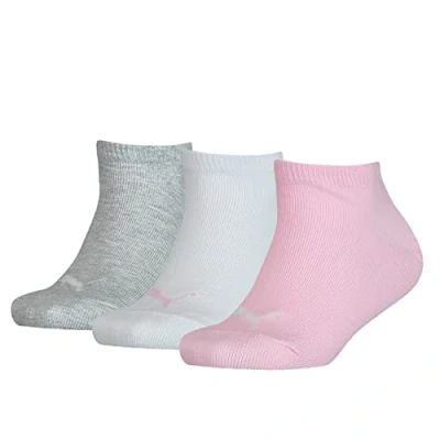 Afbeelding van Sportsokken Puma Kids Invisible Grijs Roze Wit 3 Stuks Schoenmaat 31 34