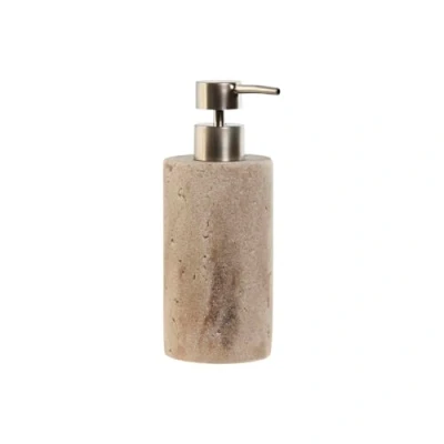 Afbeelding van Zeepdispenser Home ESPRIT Crème Zilverkleurig Hars Polyethyleen Marmer 7 x 17,5 cm