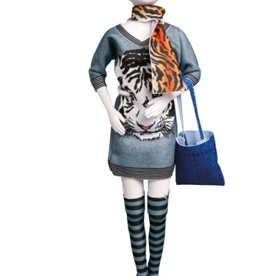 Afbeelding van Making Couture Outfit kit Sally Tiger Dress YourDoll PN 0164628