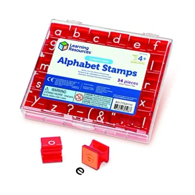 Afbeelding van Alfabet stempels kleine letters en leestekens (34 stuks)